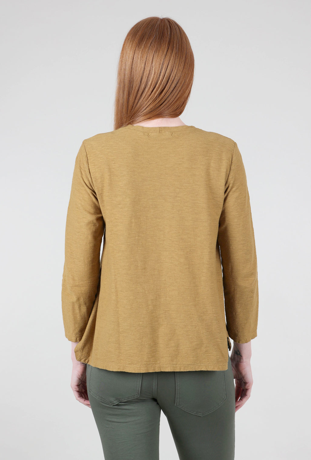 Cut Loose Side Vent Crew T-Shirt, Brass