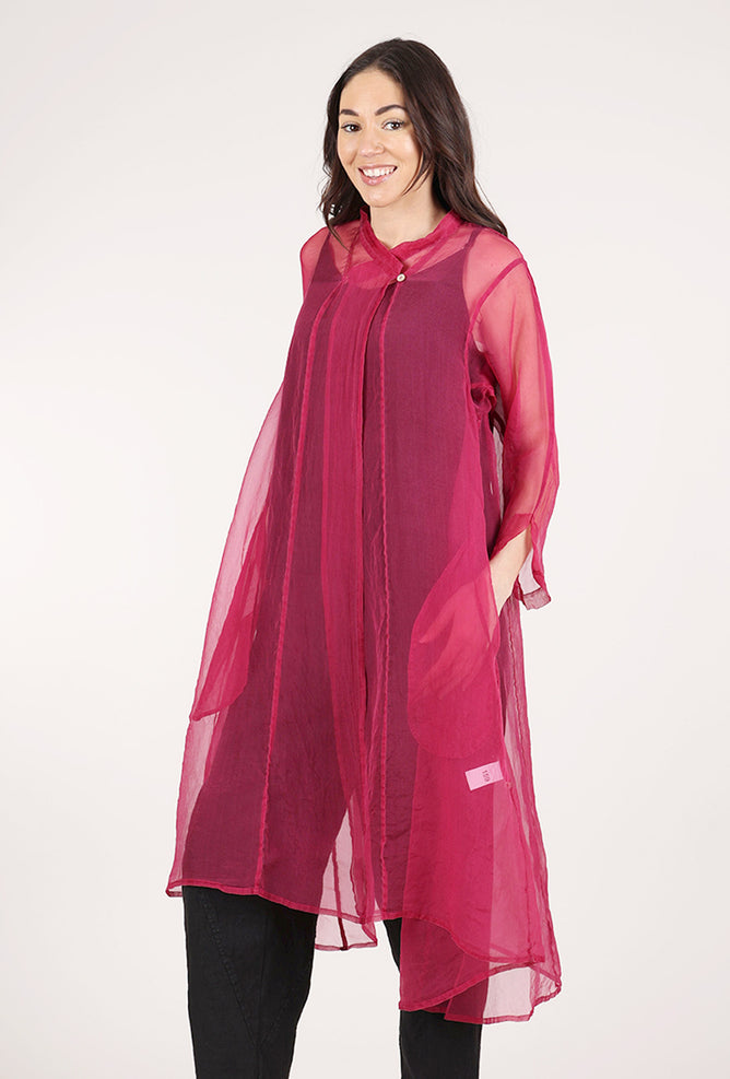 Grizas Sheer Silk Choga, Raspberry