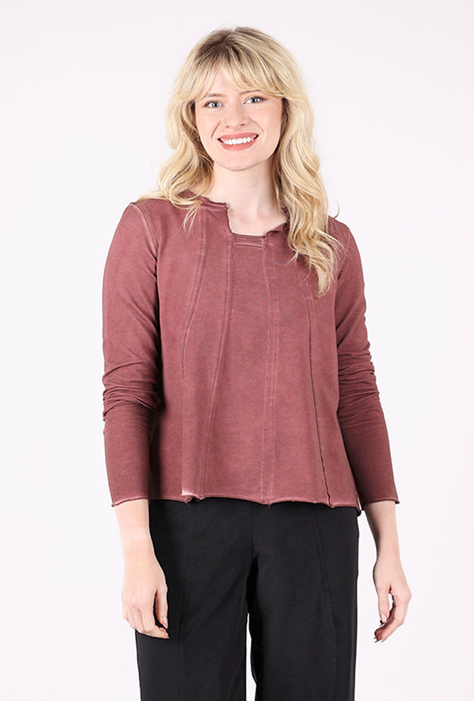 Luukaa Drishti Notch Neck Top, Mulberry