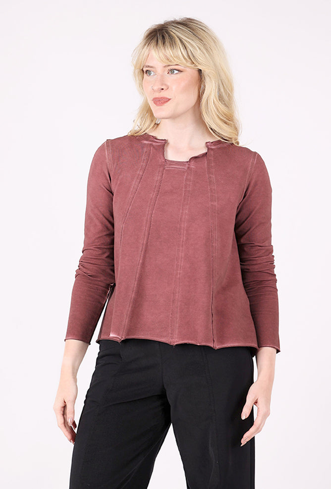 Luukaa Drishti Notch Neck Top, Mulberry