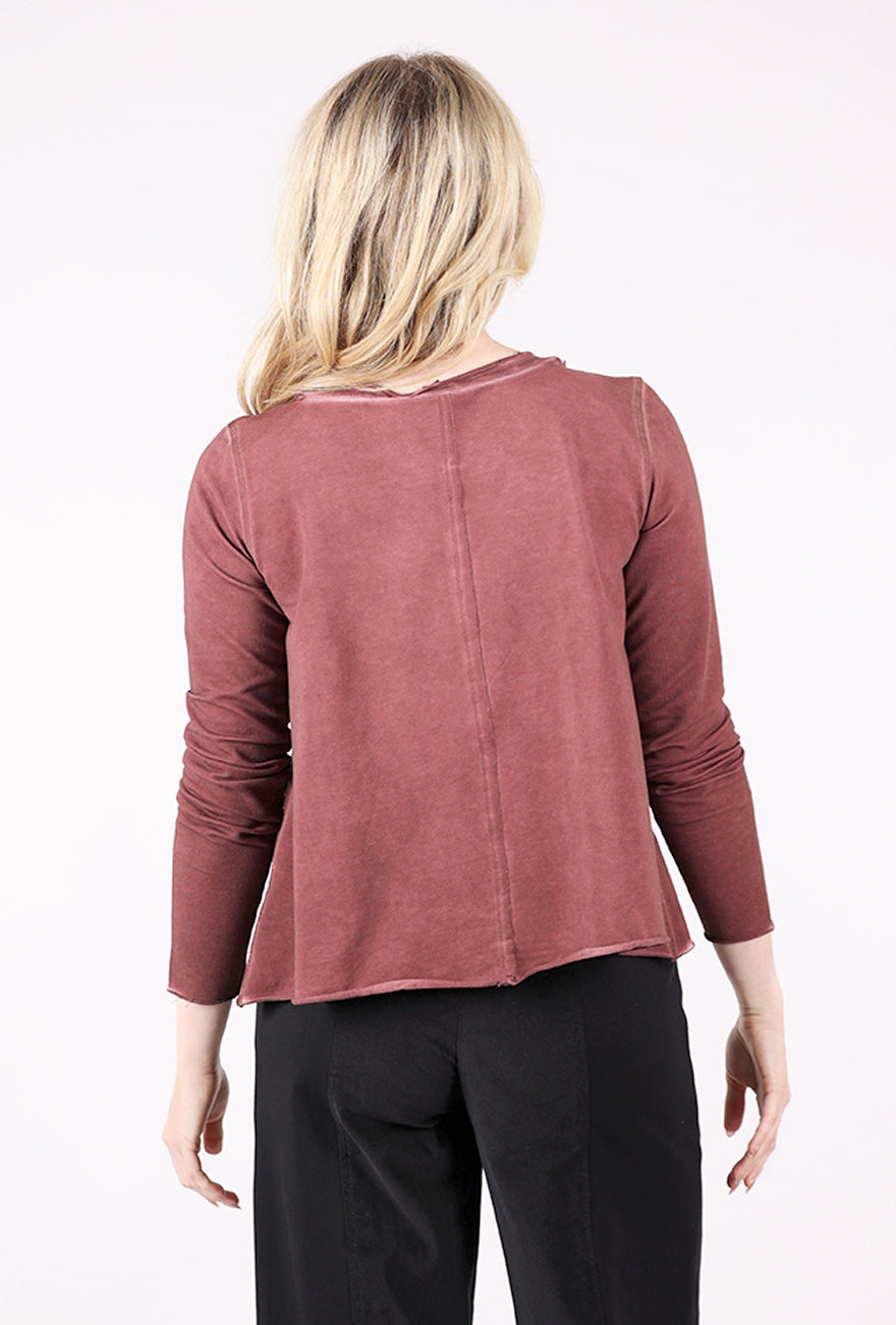 Luukaa Drishti Notch Neck Top, Mulberry