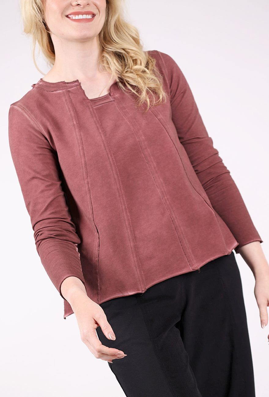 Luukaa Drishti Notch Neck Top, Mulberry