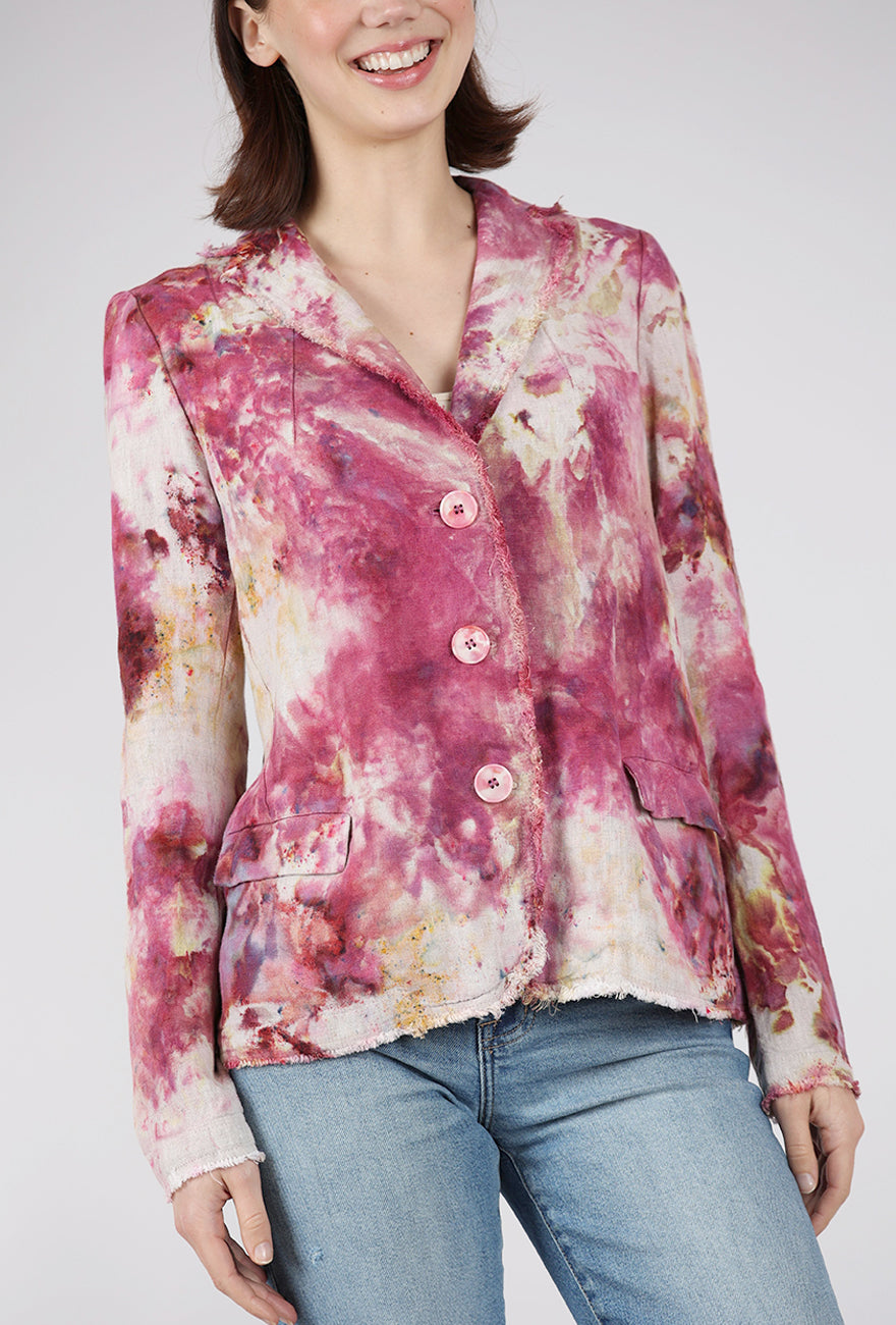 Heyne Bogut Linen Slim Jacket, Rose/Oat