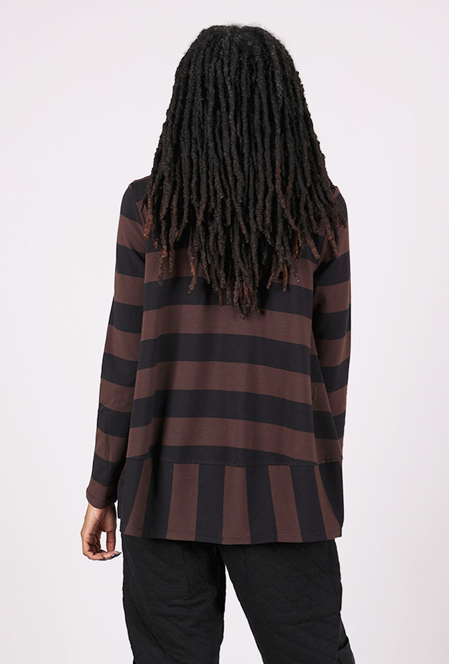 Alembika Vivid Stripe T-Shirt, Brown/Black