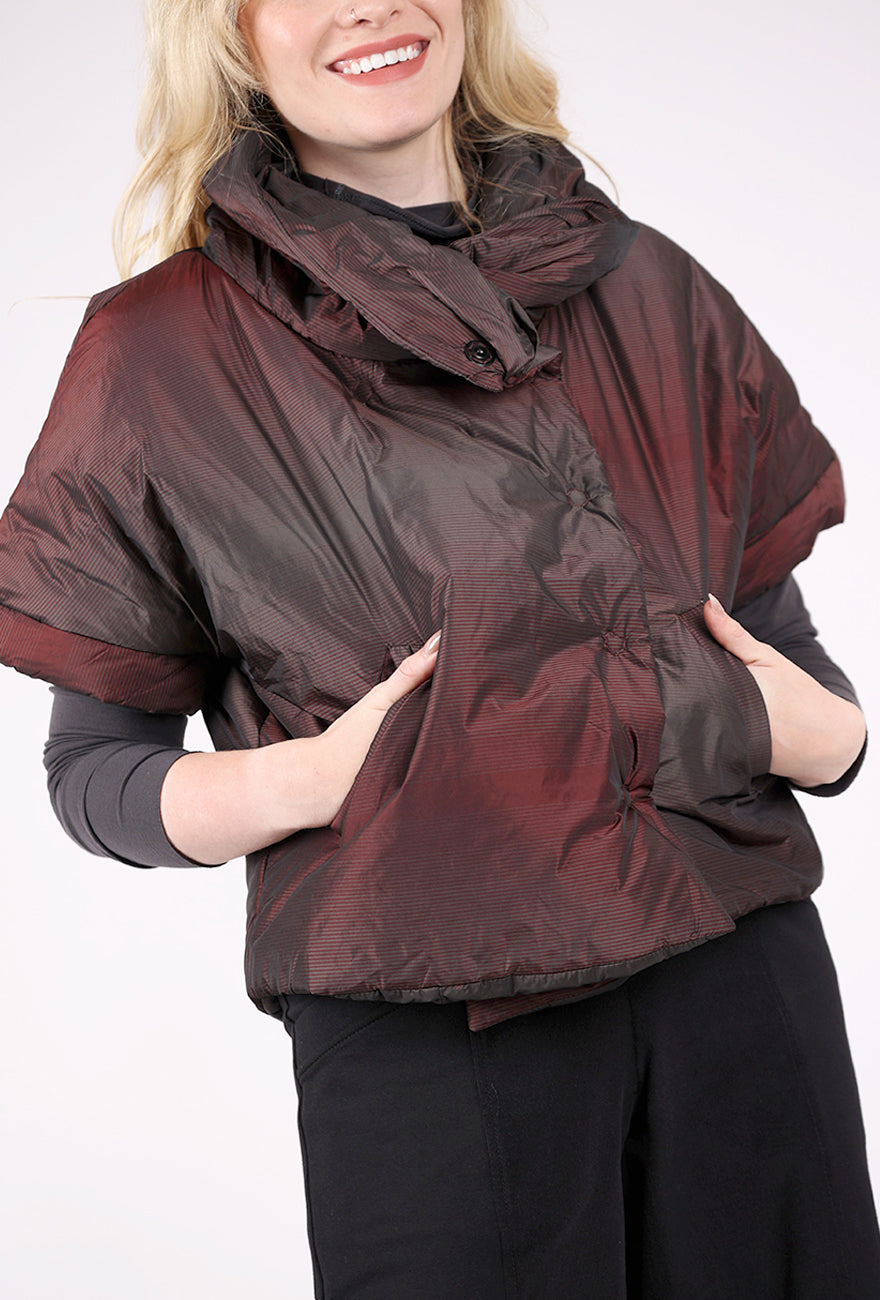 Luukaa Stela S/S Funnel Puffer Jacket, Mulberry