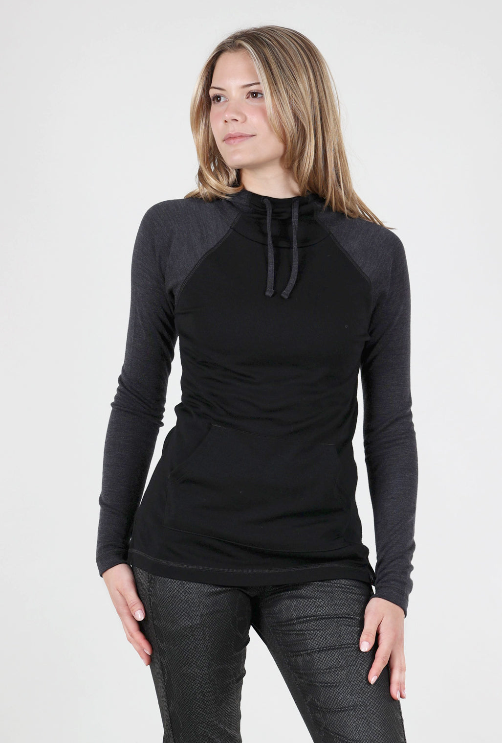 Smartwool Thermal Drape Hood Base Layer, Charcoal/Black