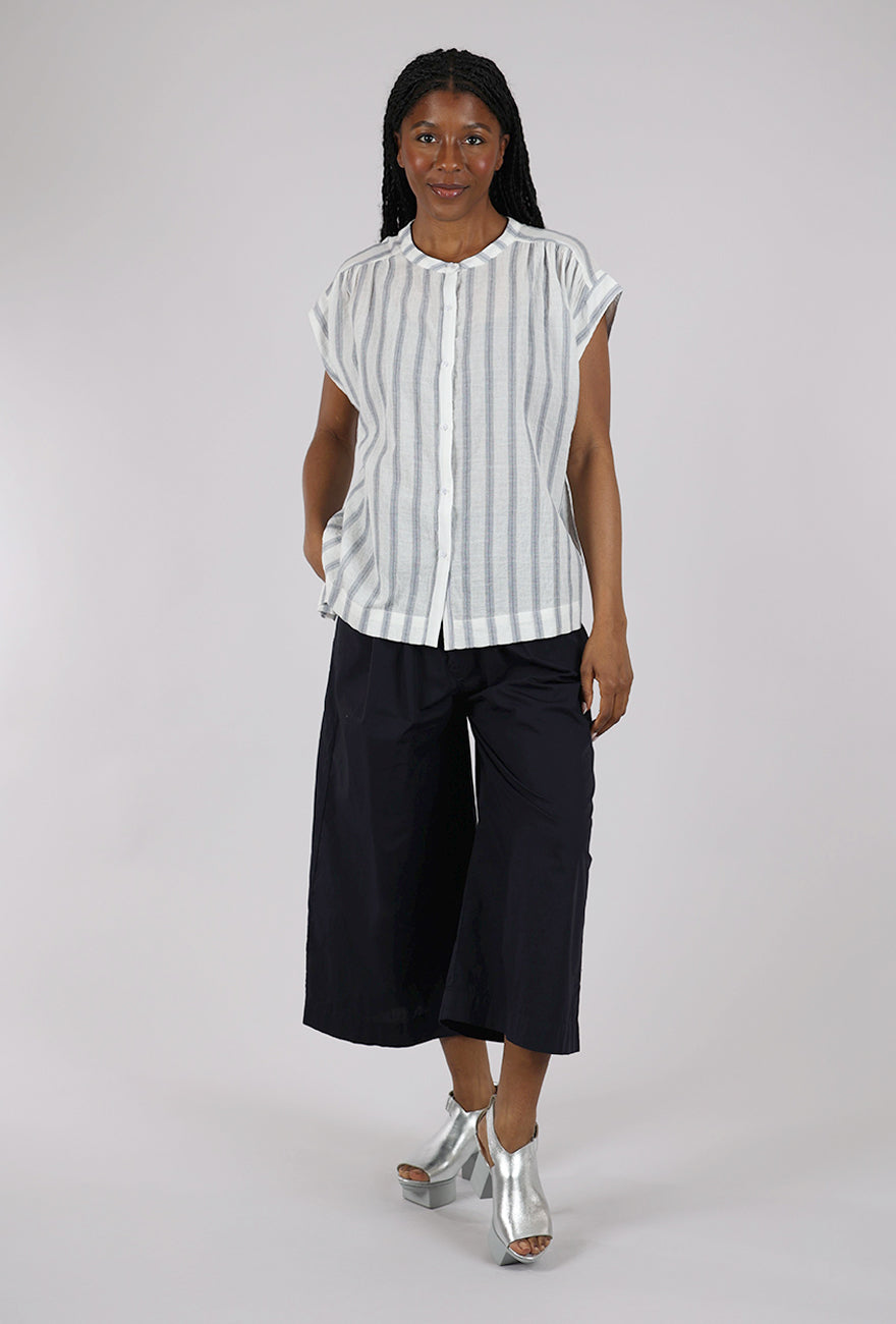 Grade & Gather Summery Stripe Top, Denim Stripe