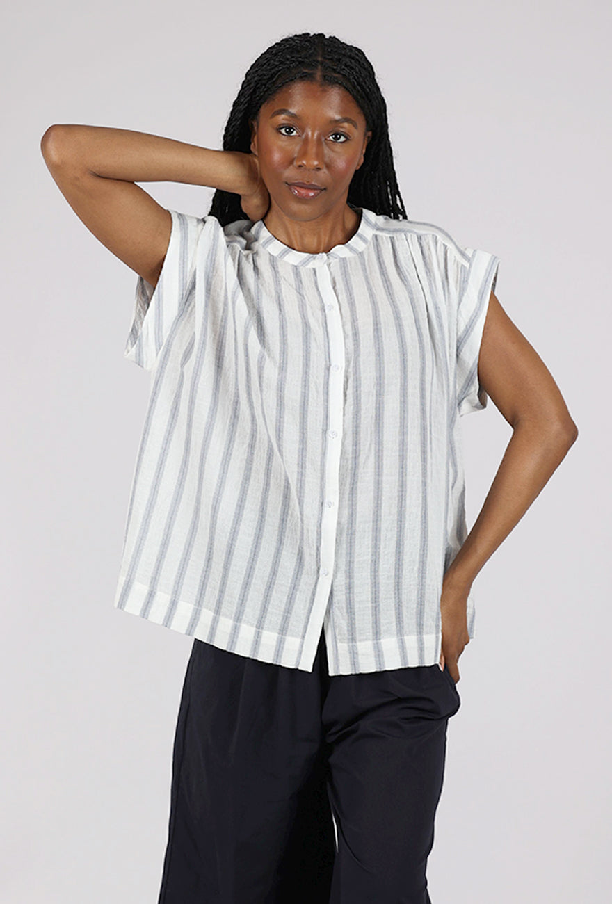 Grade & Gather Summery Stripe Top, Denim Stripe