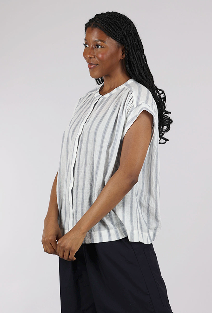 Grade & Gather Summery Stripe Top, Denim Stripe