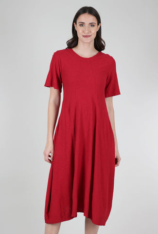 Cut Loose Seamed Midi Dress, Cardinal Red 