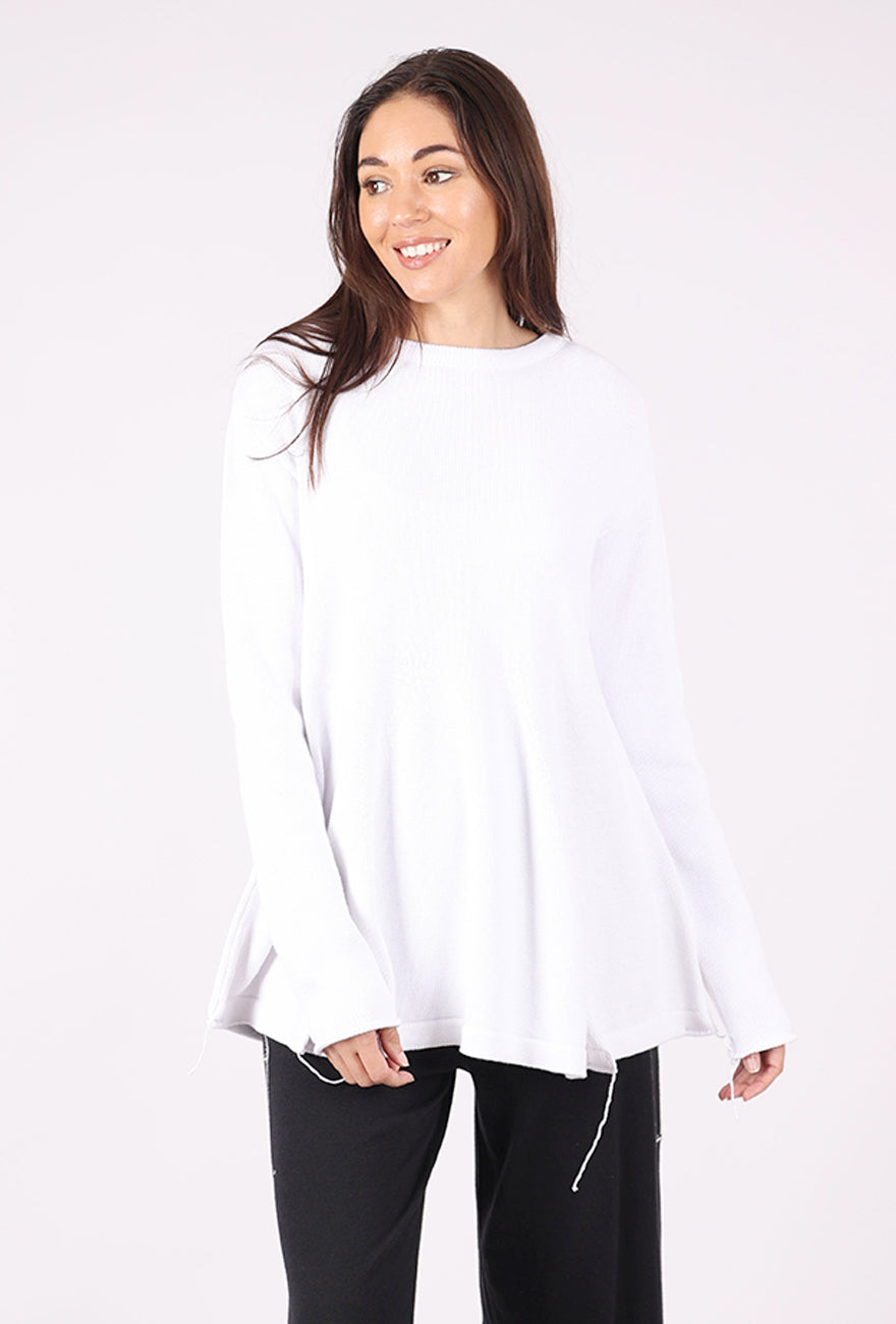 Stitch Knit Sweater, White