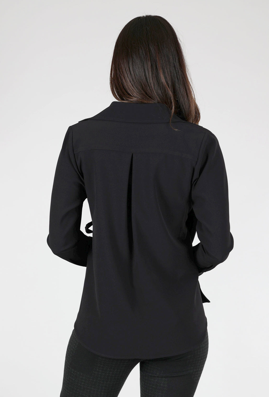 Estelle & Finn Crepe Tie Blouse, Black