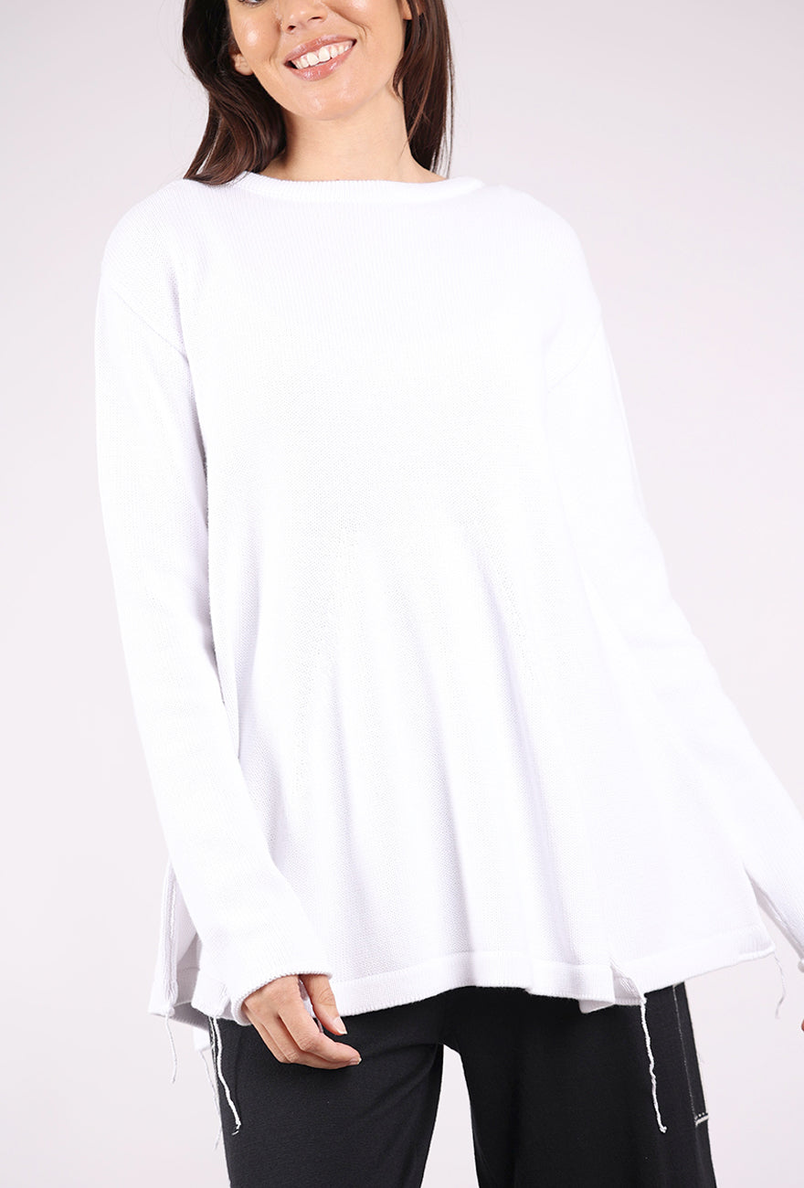 Stitch Knit Sweater, White