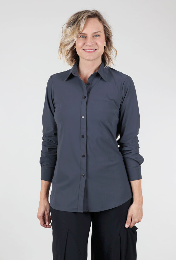 Ameliora Tech Sullivan Button-Up Shirt, Steel