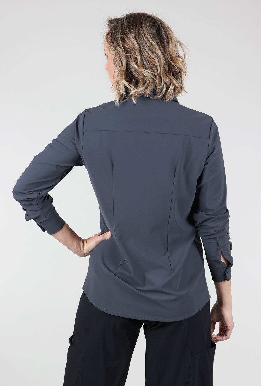 Ameliora Tech Sullivan Button-Up Shirt, Steel