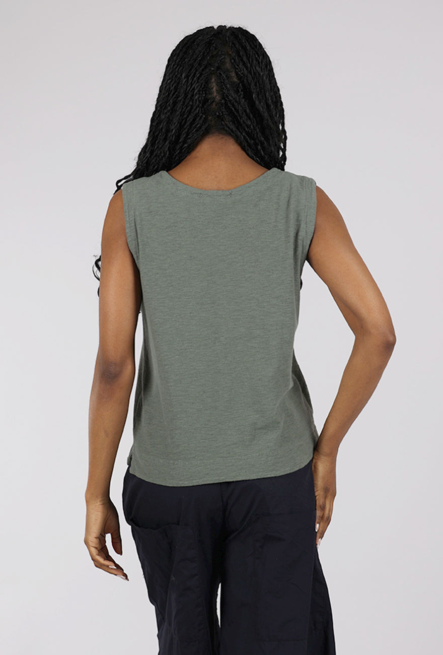Cut Loose Linen Cotton Jersey Shell, Clay