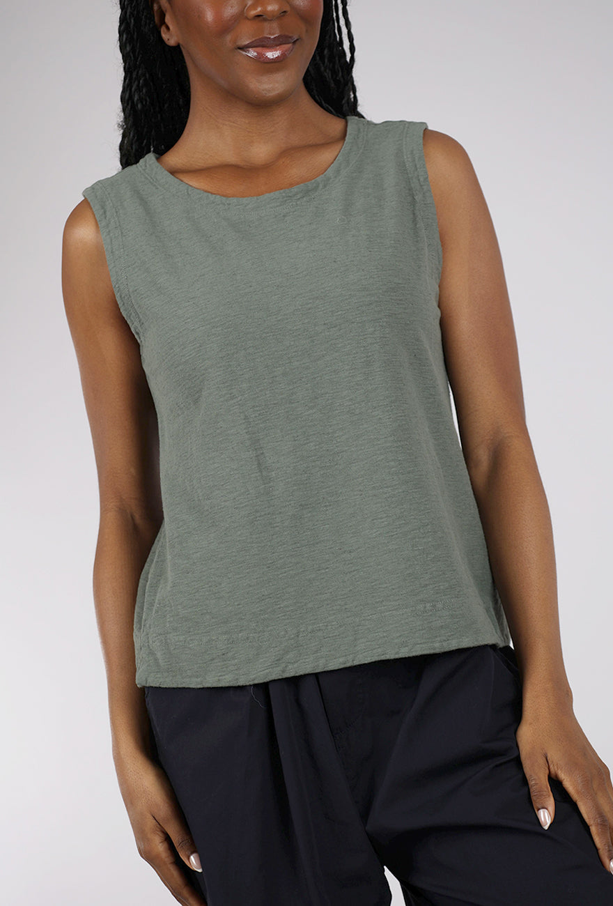 Cut Loose Linen Cotton Jersey Shell, Clay