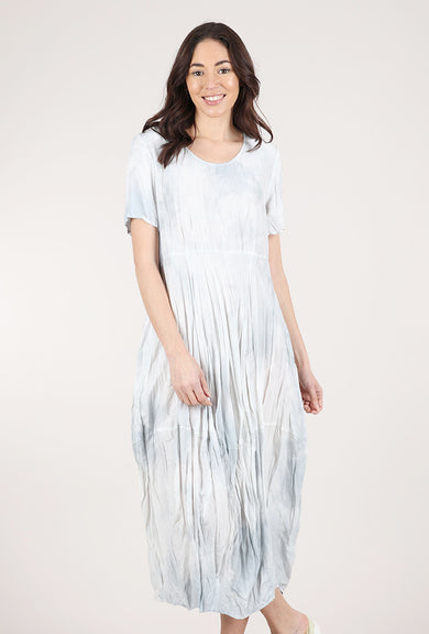 Grizas S/S Crinkle Silk Naomi Dress, Raindrop
