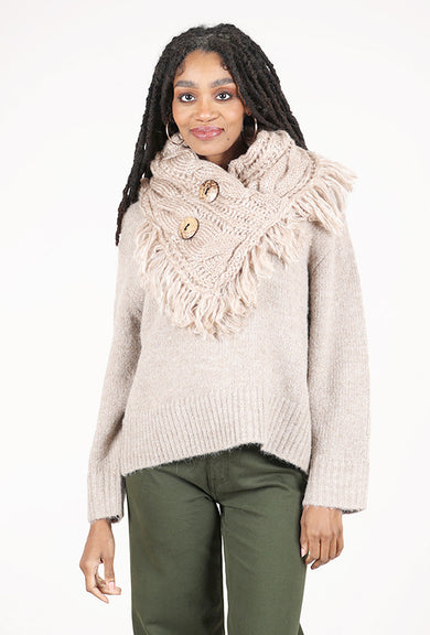 Leto Accessories Heathered Shoulder Warmer, Mocha
