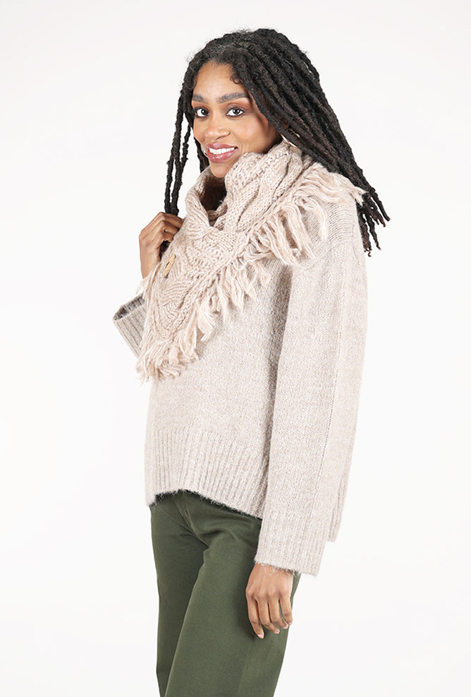 Leto Accessories Heathered Shoulder Warmer, Mocha