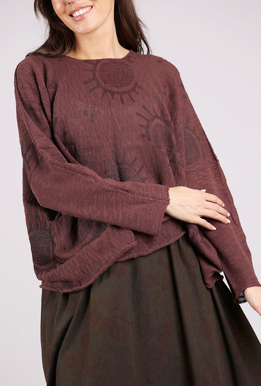 Paper Temples Bota Pullover, Brown Solar