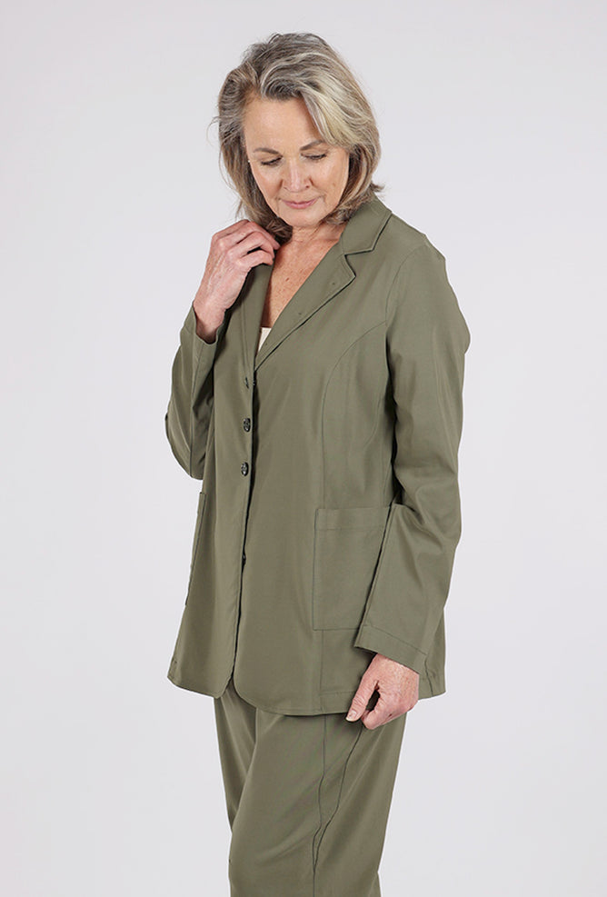 Knit Knit Snap BF Jacket, Militaire