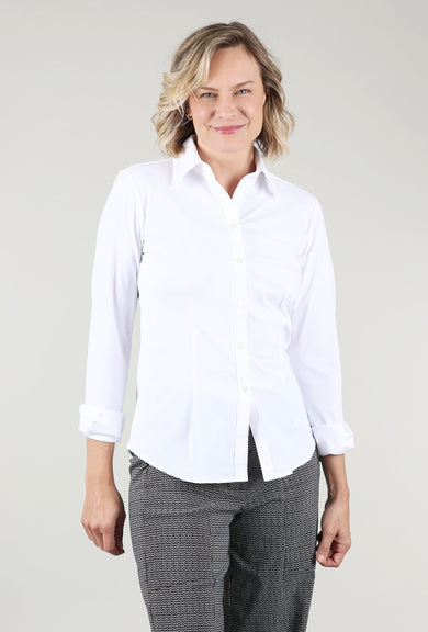 Ameliora Dawn Tech Button-Up Shirt, White
