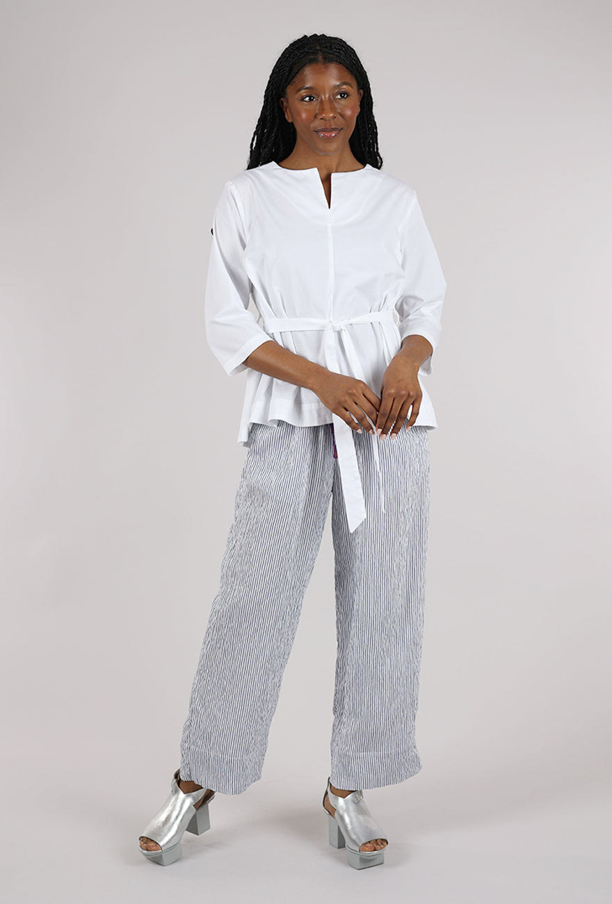 Knit Knit Tie Waist Sylvia Blouse, White