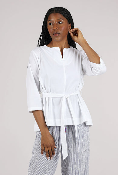 Knit Knit Tie Waist Sylvia Blouse, White