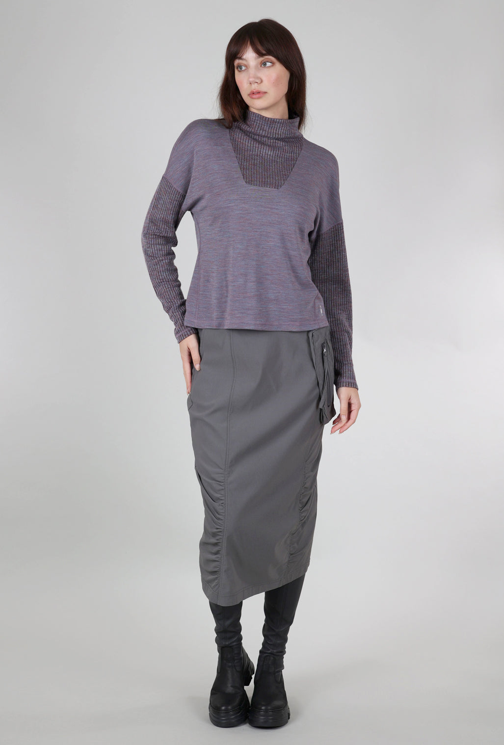 Smartwool Thermal Merino Rib Inset Top, Chalk Violet Heather