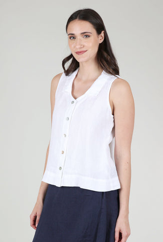 Cut Loose Hanky Linen S/L Shirt, White 