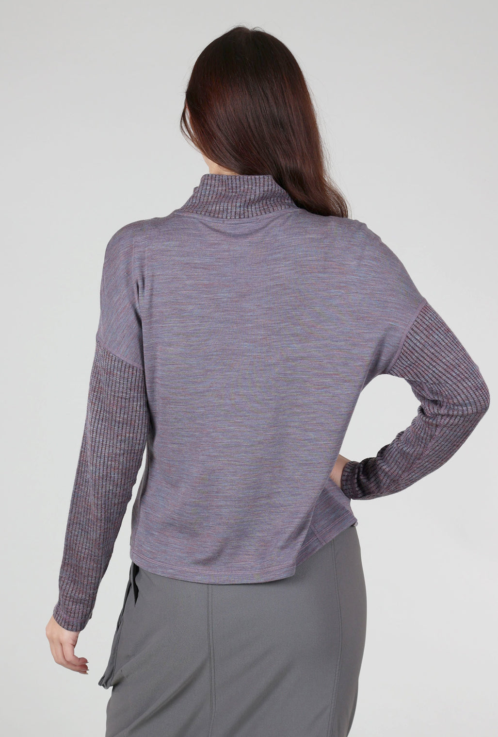 Smartwool Thermal Merino Rib Inset Top, Chalk Violet Heather
