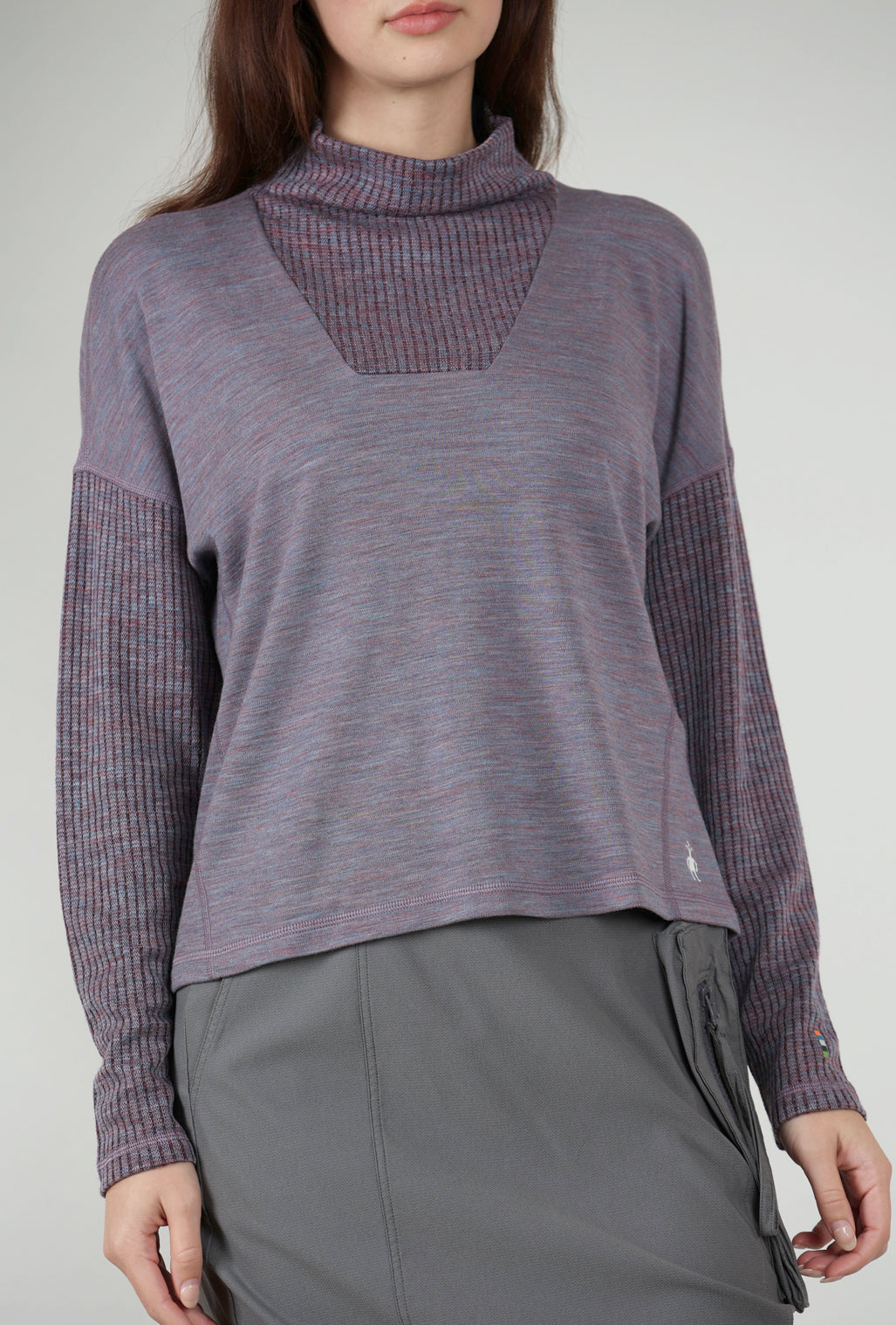 Smartwool Thermal Merino Rib Inset Top, Chalk Violet Heather