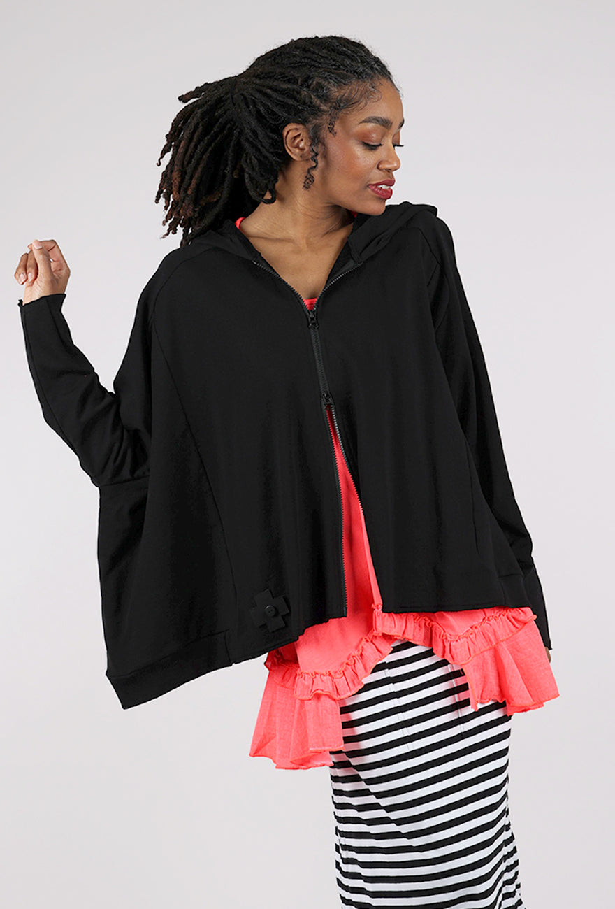 Pluslavie Wideshort Hooded Jacket, Black