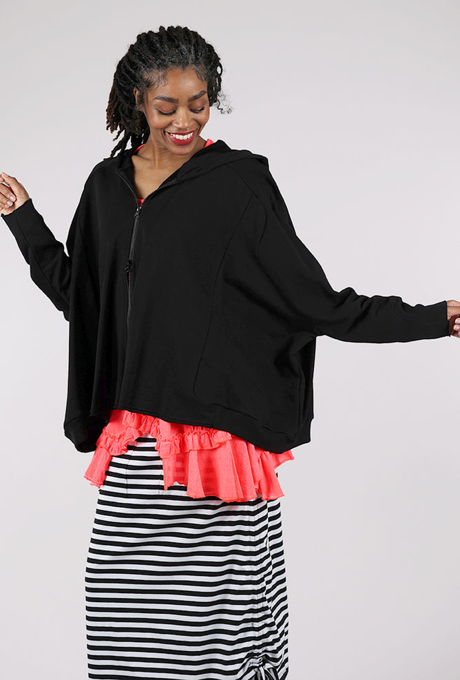 Pluslavie Wideshort Hooded Jacket, Black