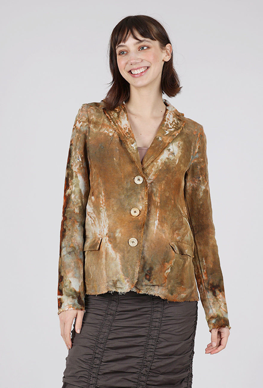Heyne Bogut Linen Slim Jacket, Khaki/Oat