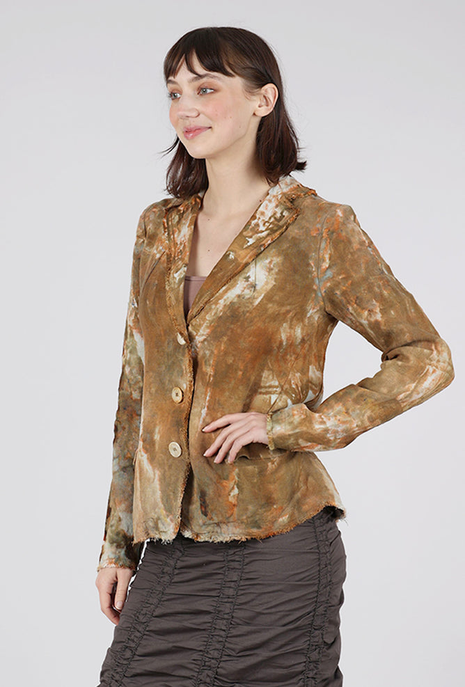 Heyne Bogut Linen Slim Jacket, Khaki/Oat