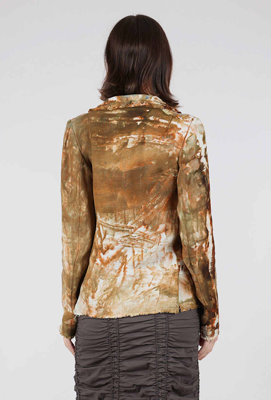 Heyne Bogut Linen Slim Jacket, Khaki/Oat