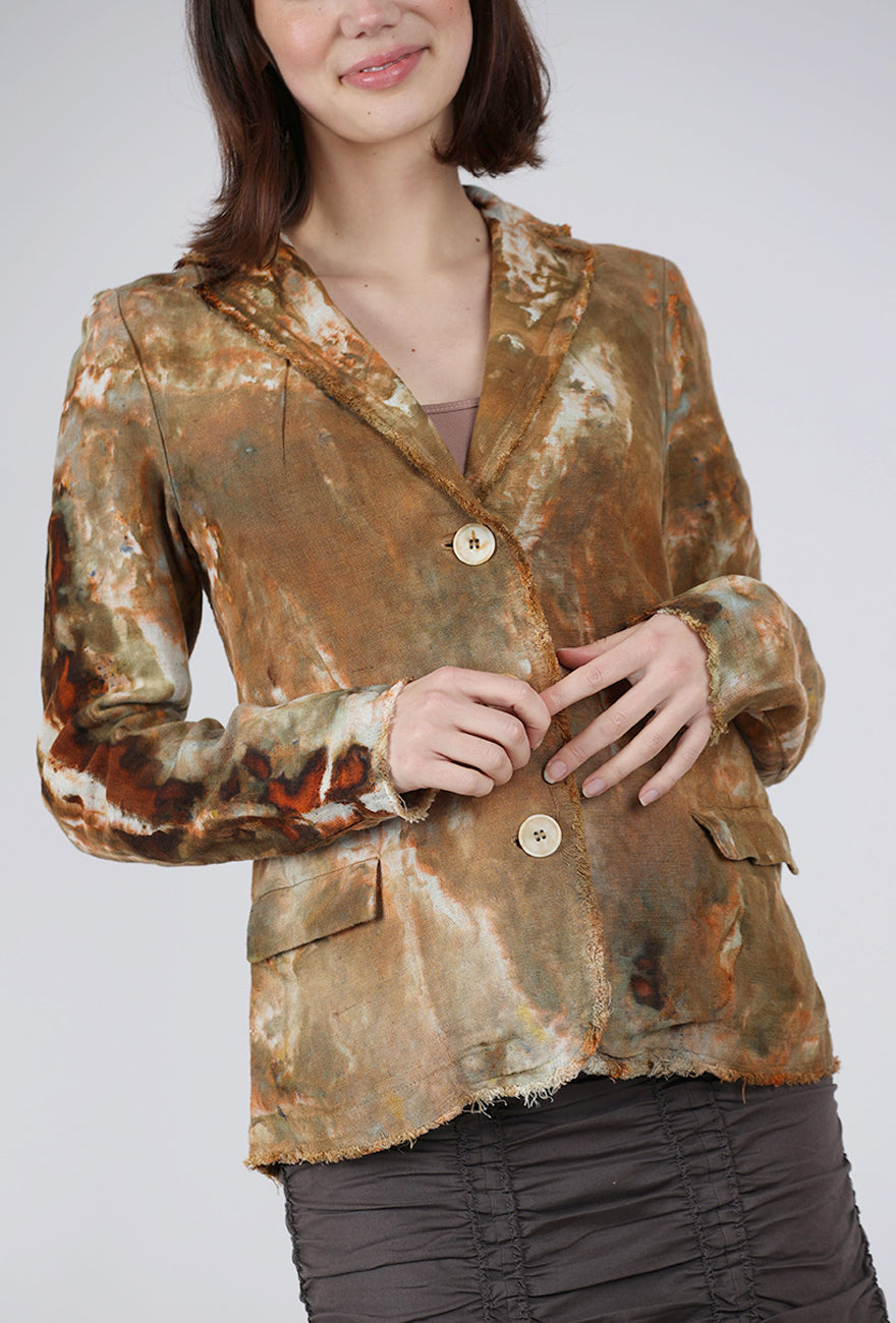 Heyne Bogut Linen Slim Jacket, Khaki/Oat