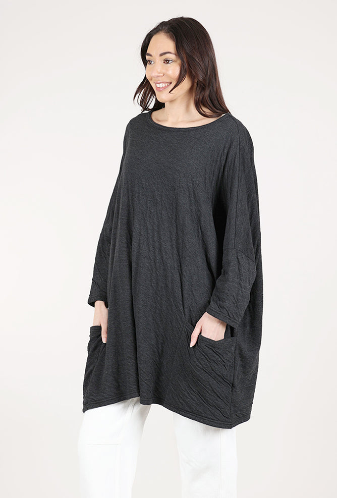 Cut Loose Double-Face Oversized Pullover, Black