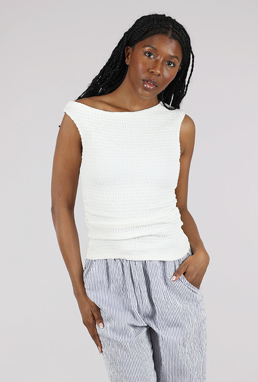 Grade & Gather Stretchy Slim Jersey Top, Off White