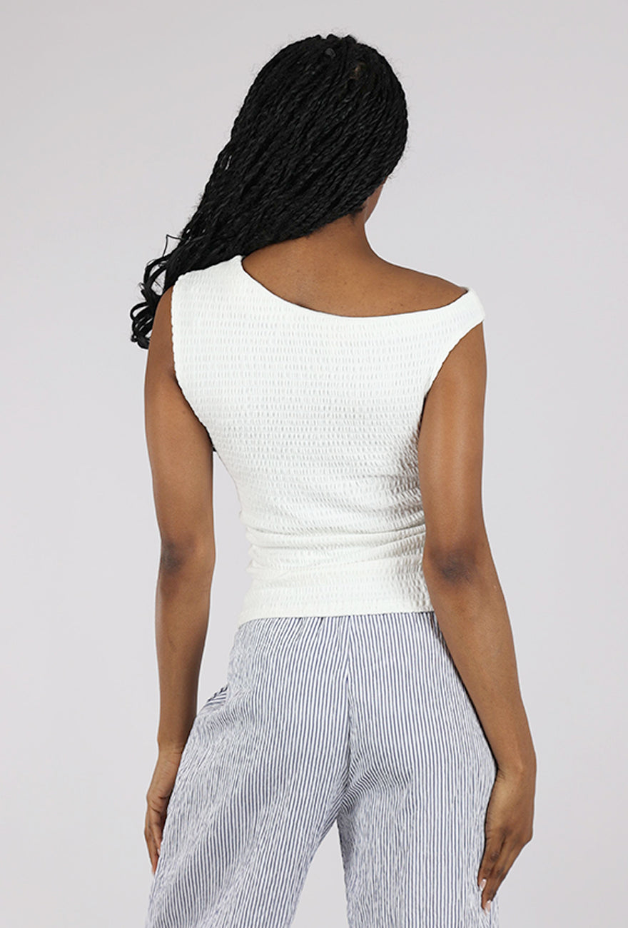 Grade & Gather Stretchy Slim Jersey Top, Off White