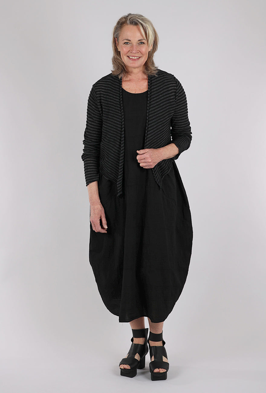 Cut Loose Shadow Stripe Knit Cardie, Black