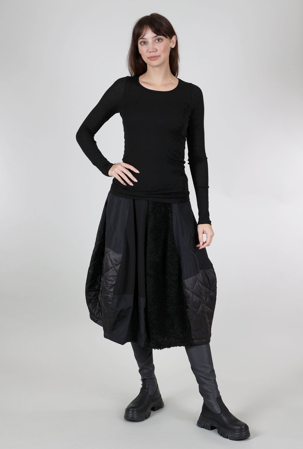 Cotelac Fine Wool-Blend Layering Top, Black