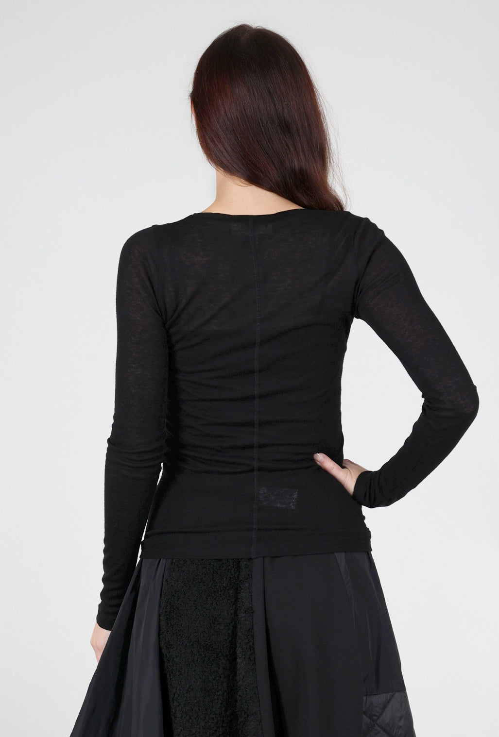 Cotelac Fine Wool-Blend Layering Top, Black