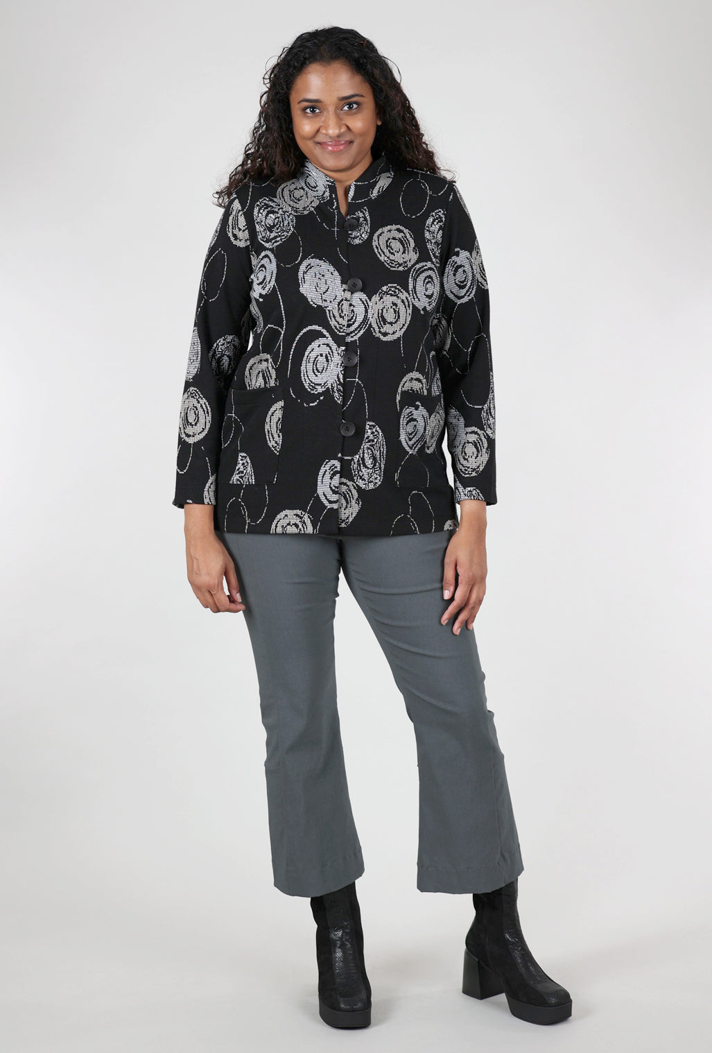Christopher Calvin Jacquard Jenny Jacket, Black/Tan