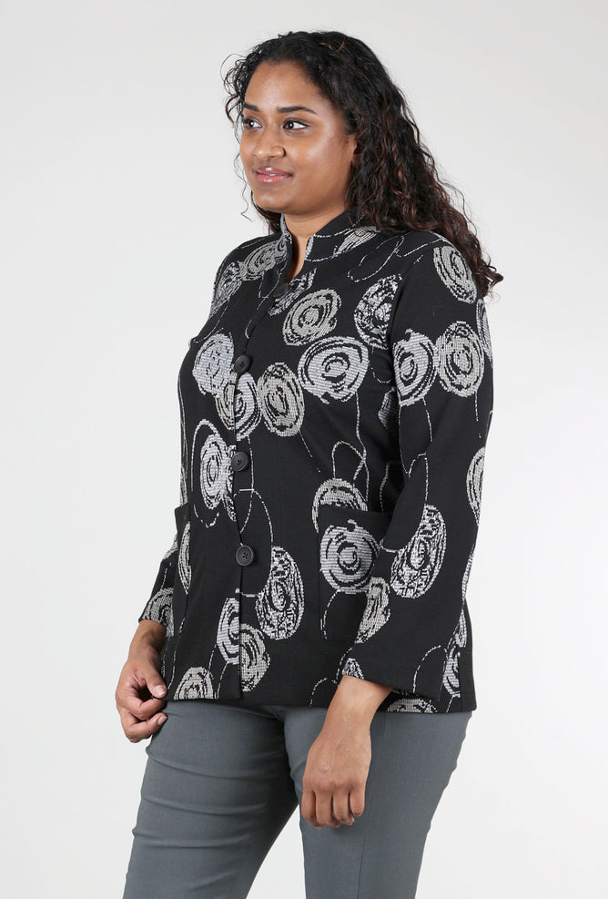 Christopher Calvin Jacquard Jenny Jacket, Black/Tan