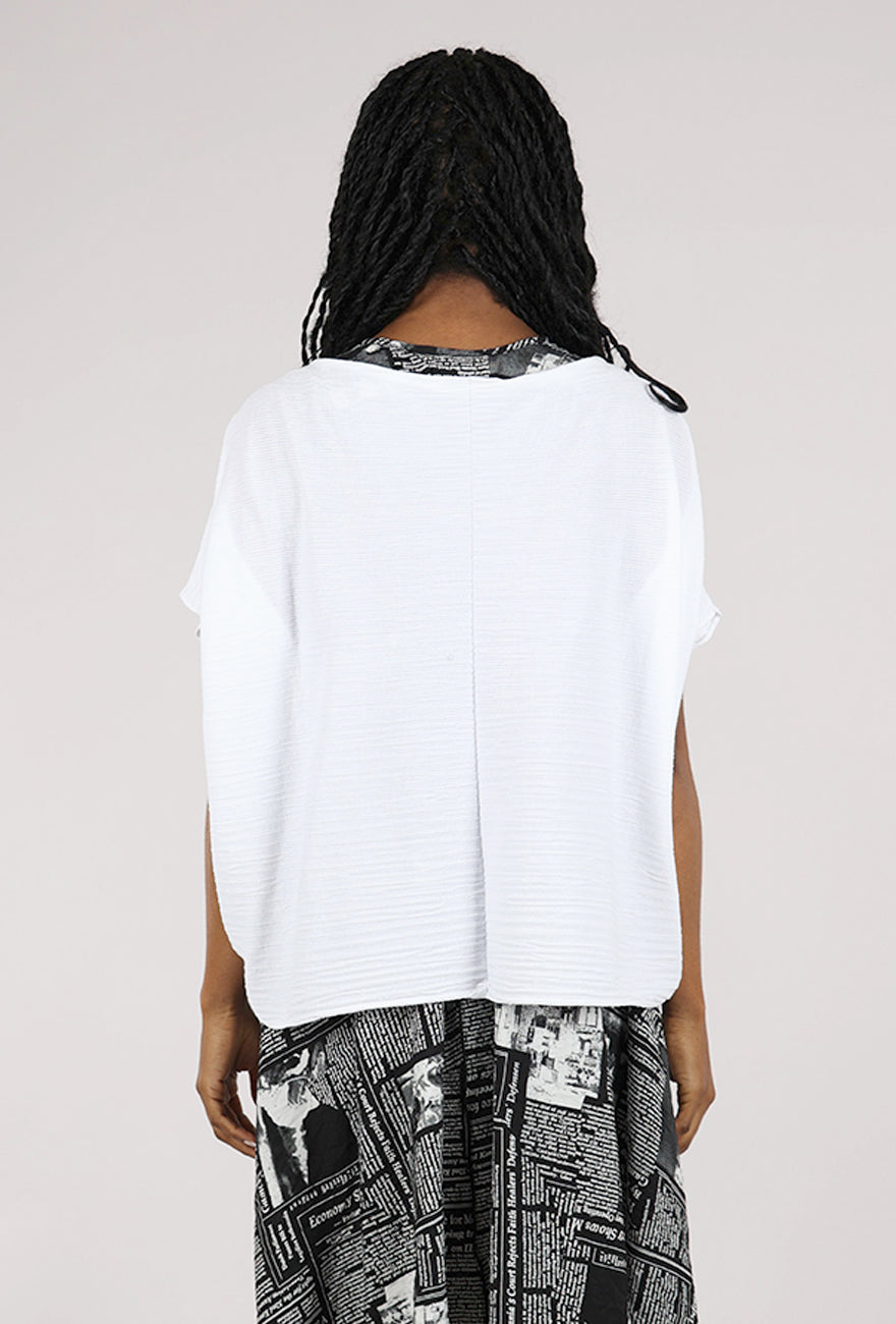 Knit Knit Micropleat Ribbon Cardie, White