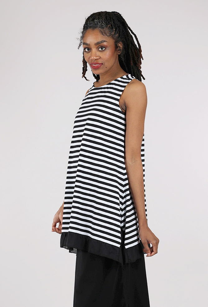 Pluslavie RU Stripe Top, Black/White