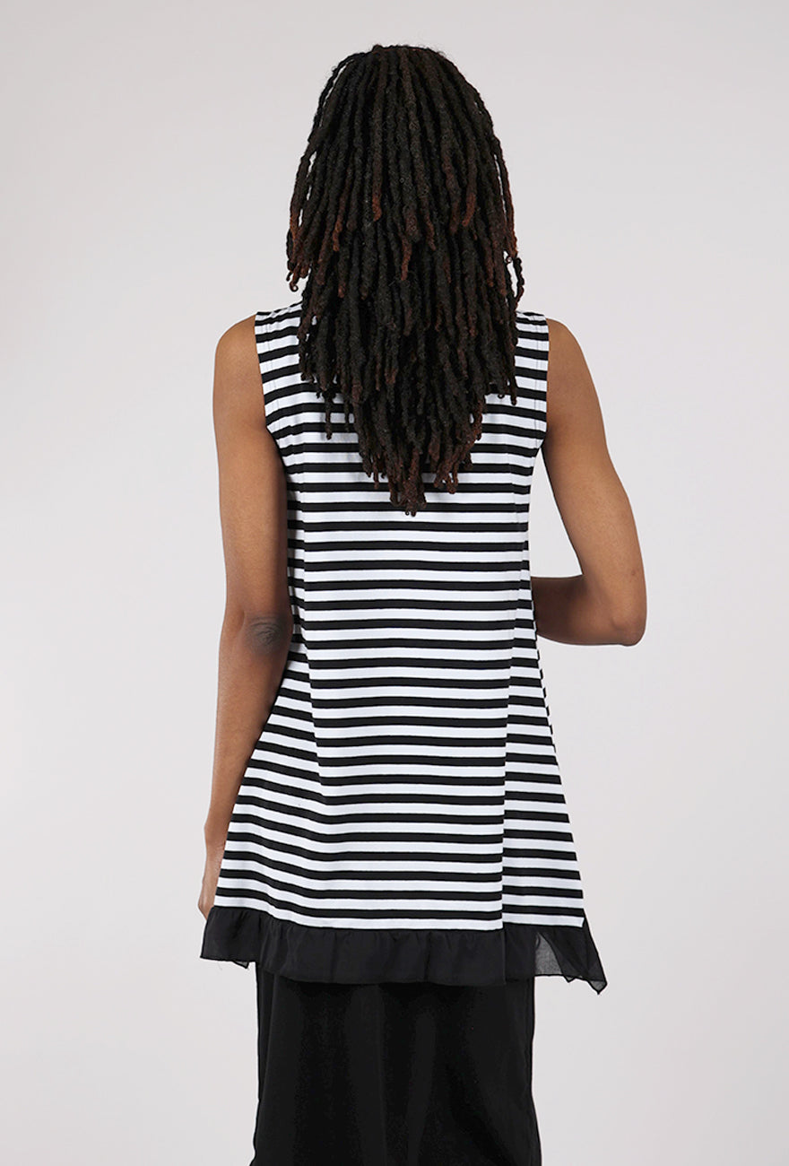 Pluslavie RU Stripe Top, Black/White